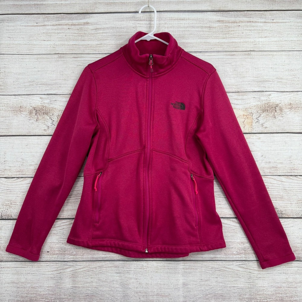 The‎ North Face Fleece Jacket Womens Large Pink Full Zip Mock Neck